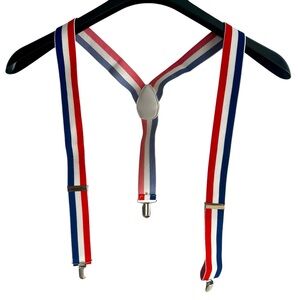 Classic Stretchy, Red, White and Blue Suspenders | Cip On Suspenders OS